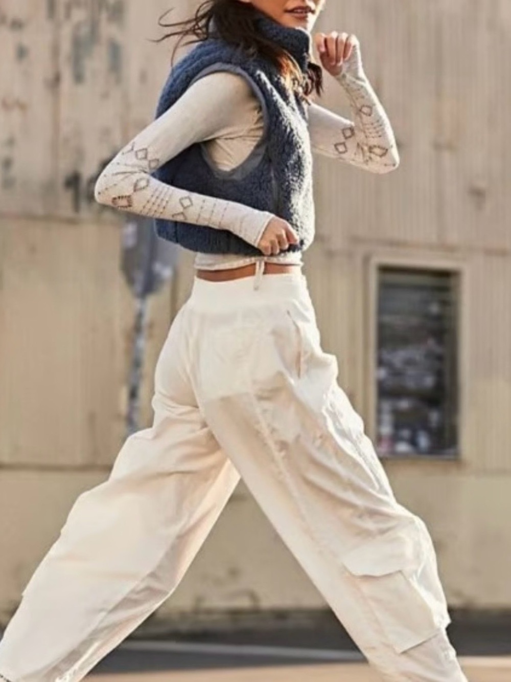 FP Movement by Free People Cream High-Rise Wide Leg Pants